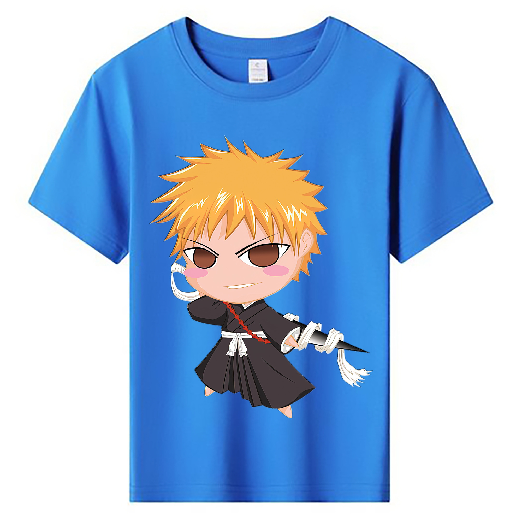 （画像用） ブリーチ 黒崎一護（くろさき いちご）BLEACH Kurosaki Ichigo 綿100％キッズTシャツ（フロントプリント）